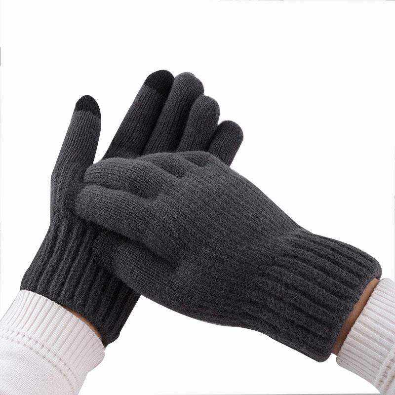 New Knitted Wool Gloves Cycling Outdoor Touch Screen Alpaca Warm Thick Winter Jacquard Ladies Hand Gloves