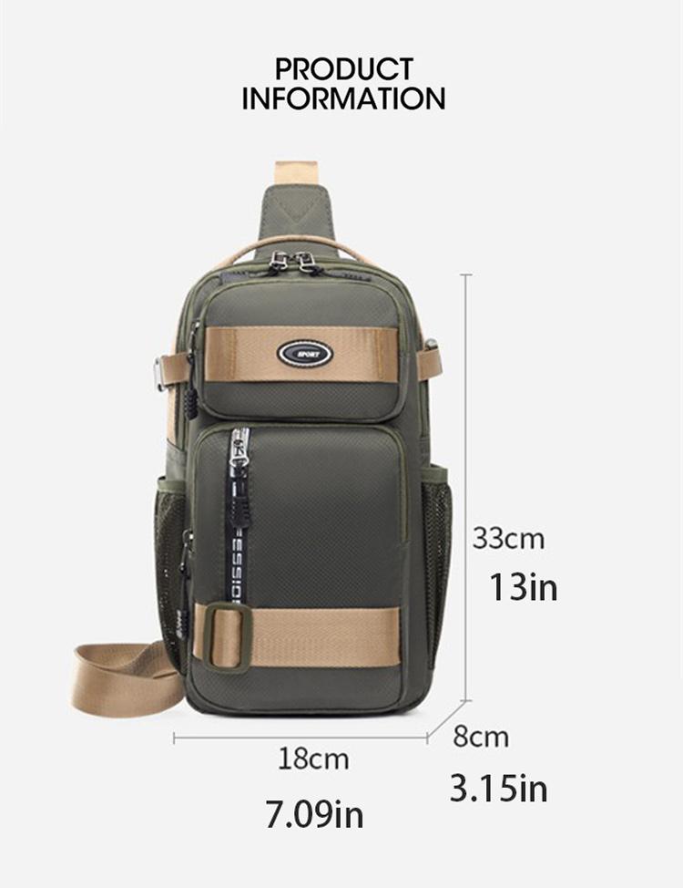 ZWY189 Wholesale New Men's Chest Bag Oxford Waterproof Multi-Pocket Storage Bag Crossbody Bag Sports Travel Work Casual Chest Bag