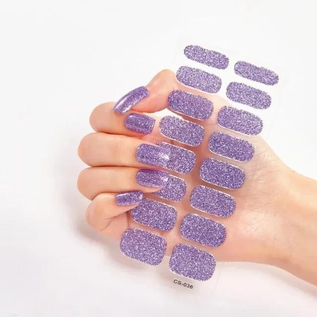 Waterproof Nail Gel Sticker Decal Semi-cured UV Lamp Gel Nail Sticker With UV Lamp, Durable