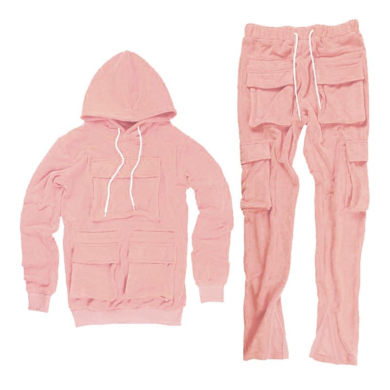 Top Fashion Multi-Pocket Autumn Clothing Men's Two-Piece Suit Hoodie Suit Sportswear Jogging Clothes Men's Sportswear Street Clothing