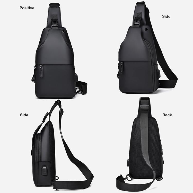 Custom Logo PU Leather Smart Side Casual Bag Travel Messenger Men's Sling Chest Crossbody Waist Bag Men's Bag Waist Bag