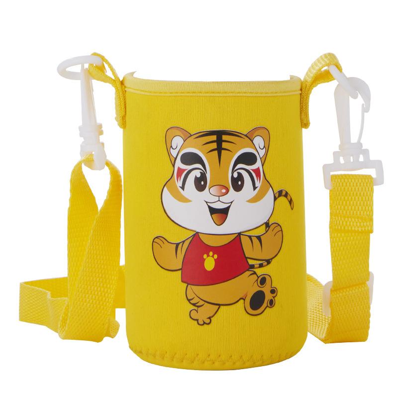 Children Suction Cup Creative Cartoon Baby Feeding Cup With Straw Leak-proof Bottle Outdoor Portable Children Cup