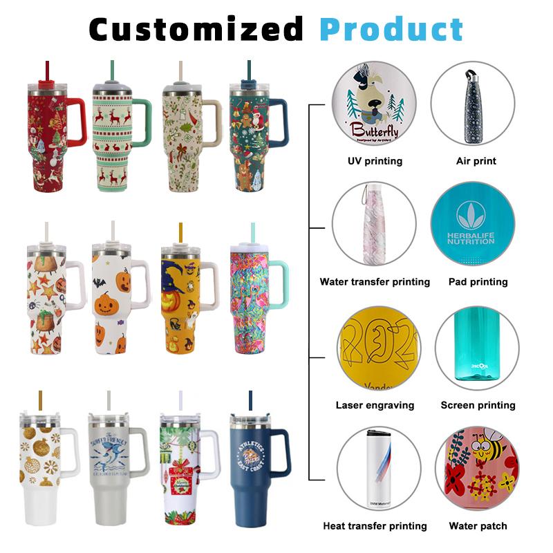 Custom 40 Ance Cup Adventure Stainless Steel Double Wall Vacuum Metal Travel Coffee Cup 40 Oz Tumbler With Handle