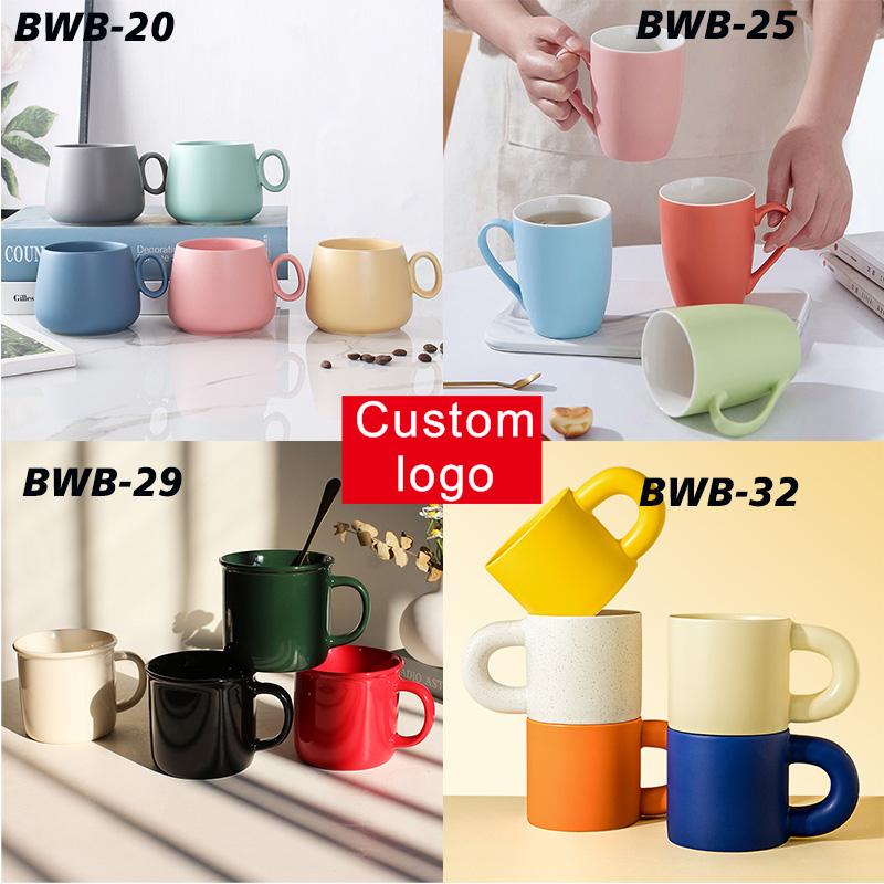 Custom Logo Gift Cup New 2024 Ceramic Logo Plastic Straw Stainless Steel Cup Variety Of Promotional Cups