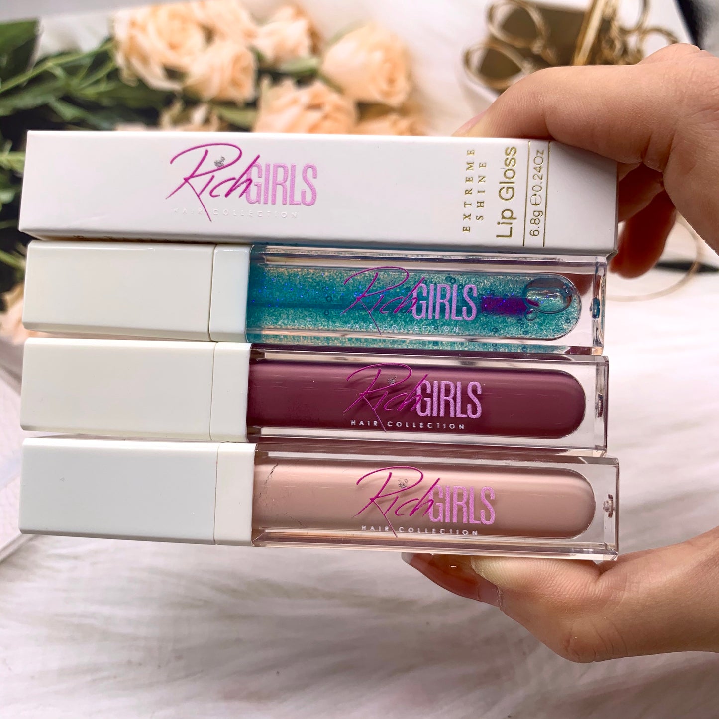 20 Color Sexy Women Private Label Metal Liquid Diamond Lipstick Gloss Lip Gloss