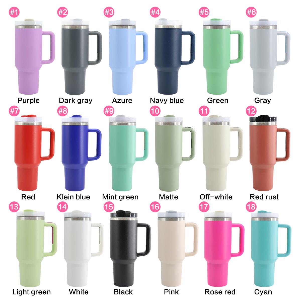 Custom Logo Off-white 40 Oz Stainless Steel Vacuum Insulated Metal Mug Travel Mug Teal Coffee Mug 40 Oz Tumbler With Handle