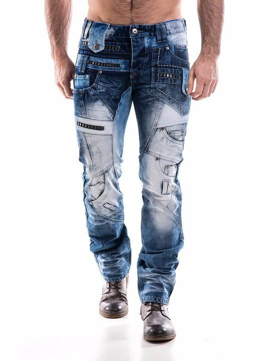 Royal Wolf Denim Manufacturer 2017 European Italian Style Jeans Men Slim Rock Gothic Denim Jeans