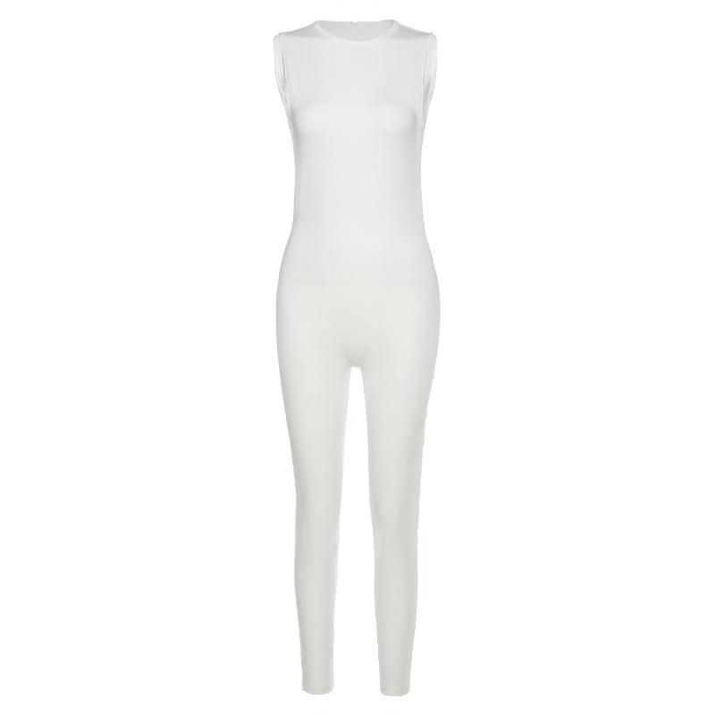 2022 New Ladies Fashion Jumpsuit Design Fashion Women Jumpsuit Sleeveless Leopard Print White Jumpsuit Summer OEM