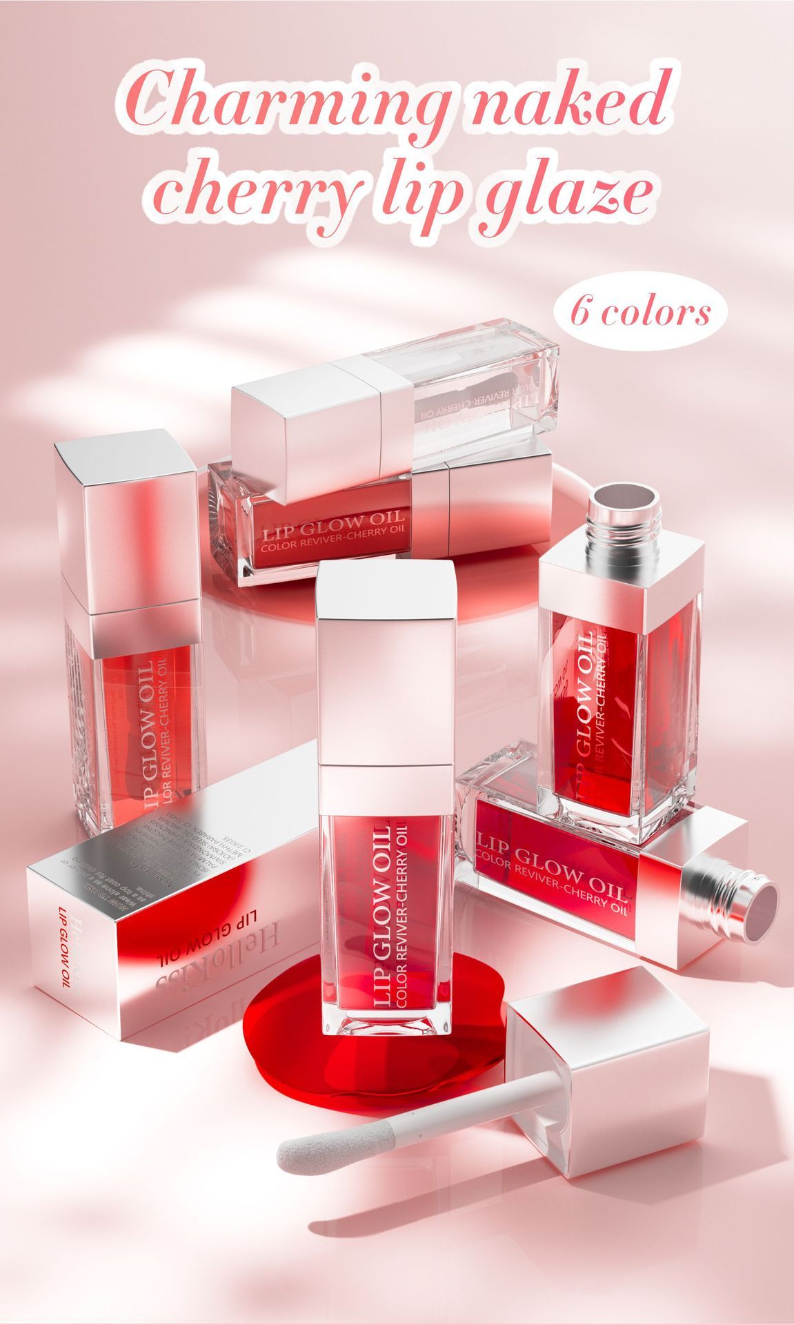 Wholesale Waterproof Gloss Lip Gloss 6 Color Glow High Quality Vegetarian Gloss Lip Gloss