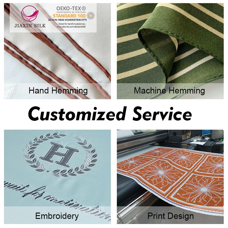 Custom 100% Silk Digital Printed Silk Twill Scarf Custom Printed Silk Scarf