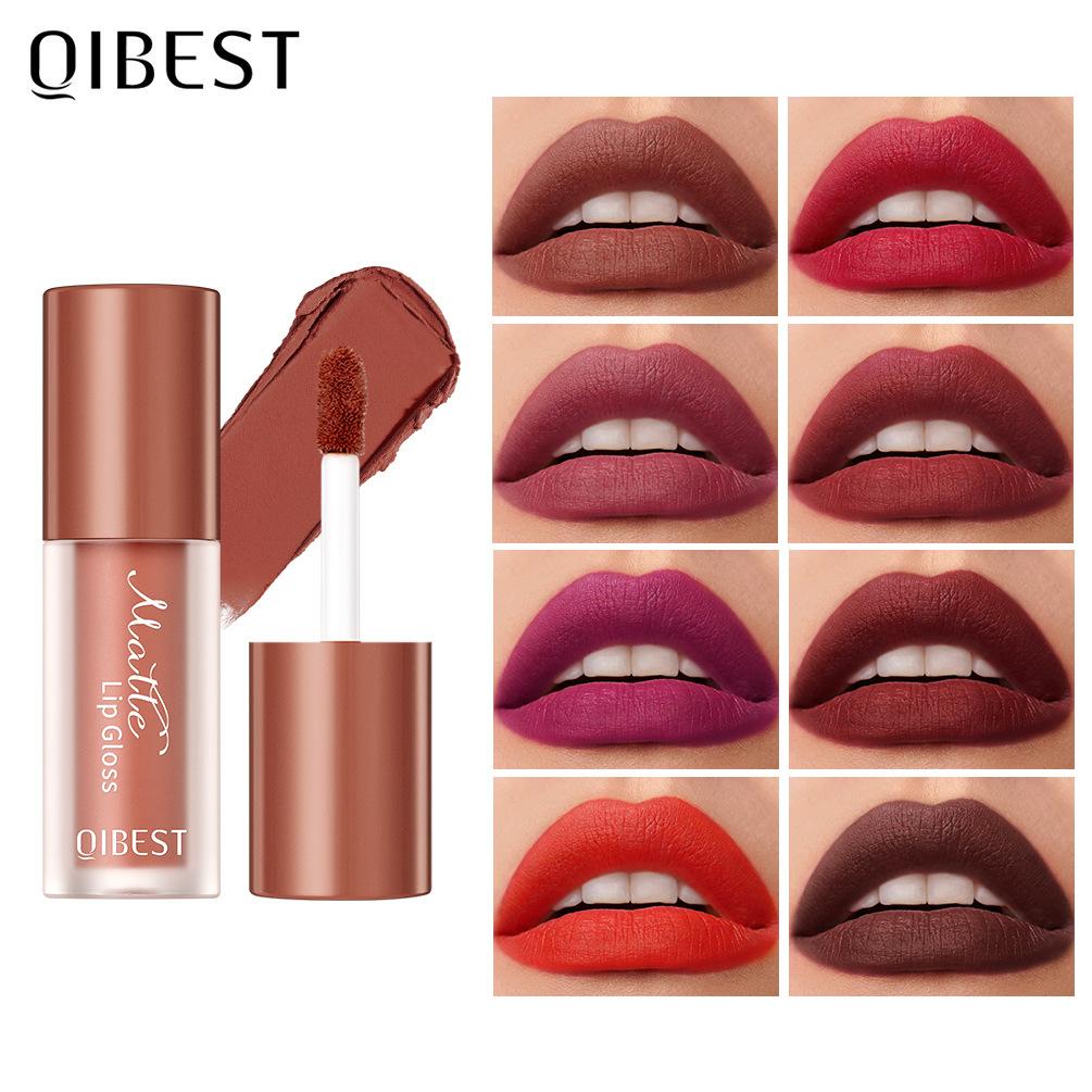 Cruelty-free Natural Velvet Lip Gloss Moisturizing Gloss Non-stick Cup Liquid Lip Glaze Waterproof Non-fading Matte Pigment