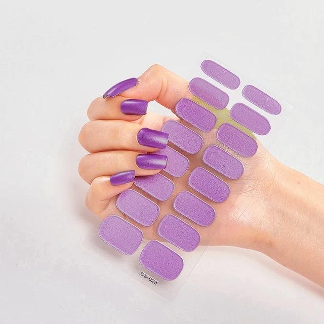 Waterproof Nail Gel Sticker Decal Semi-cured UV Lamp Gel Nail Sticker With UV Lamp, Durable