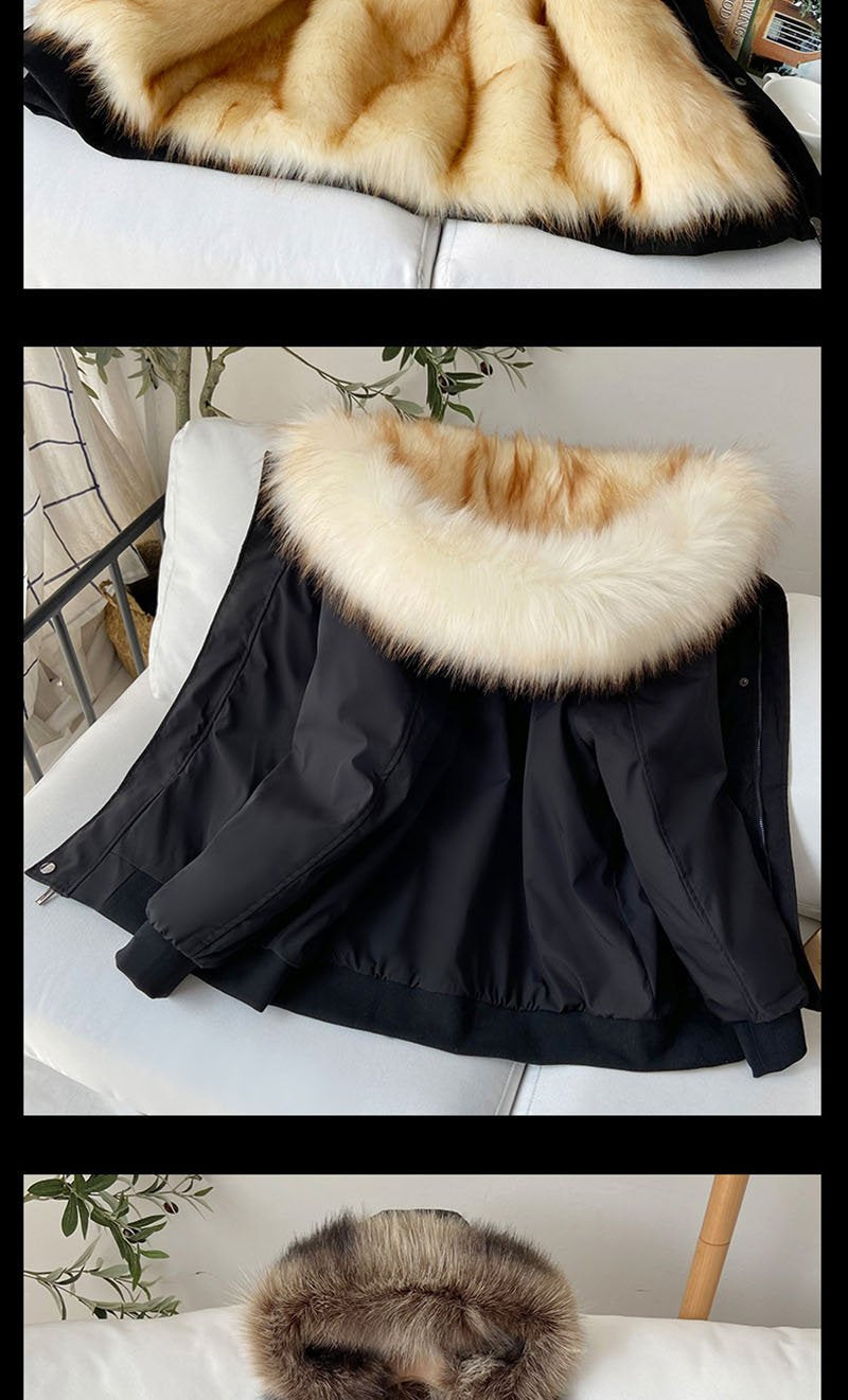 Yajanuo New Design Men's Coat Jacket Faux Fox Fur Liner Detachable Plush Hooded Custom Winter Coat Men's Solid Color Jacket