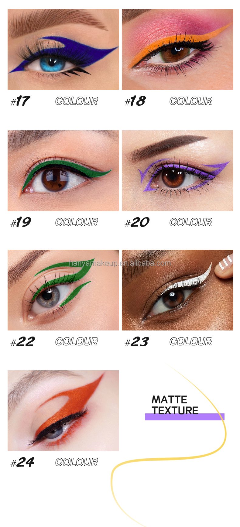 Wholesale Matte Eyeliner Lasting Waterproof Vegetarian Color Eyeliner Pencil Quick Dry Liquid Eyeliner Private Label