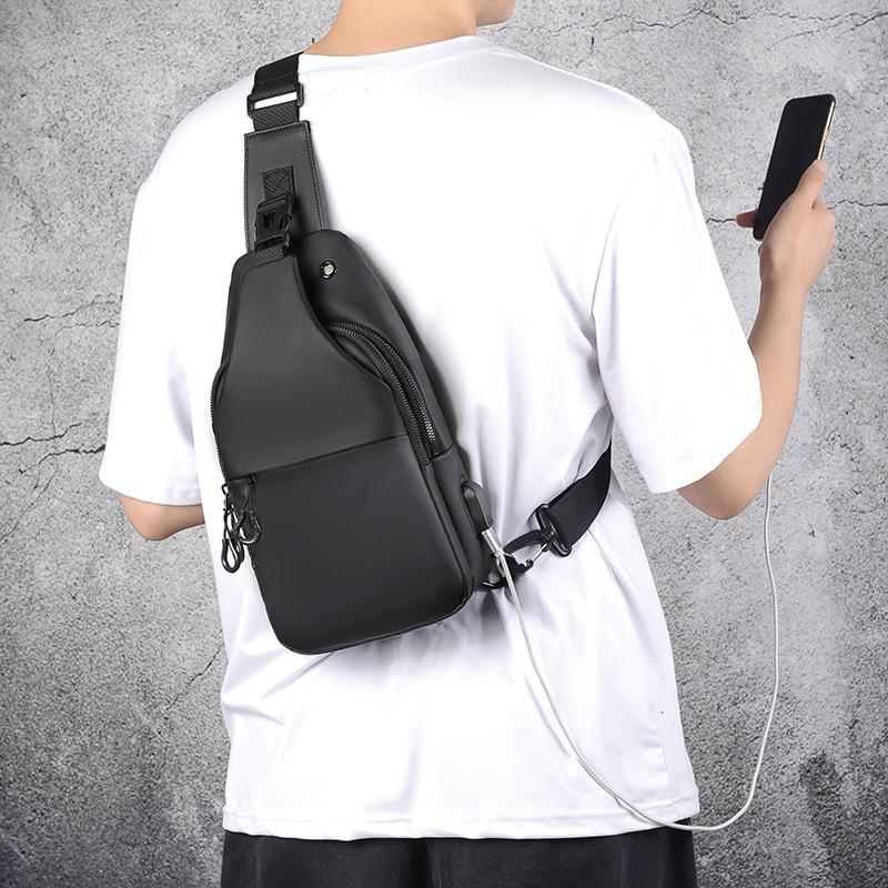 Casual Fashion Multifunctional Chest Bag Shoulder Bag Waterproof Chest Crossbody Bag With USB For Young Men