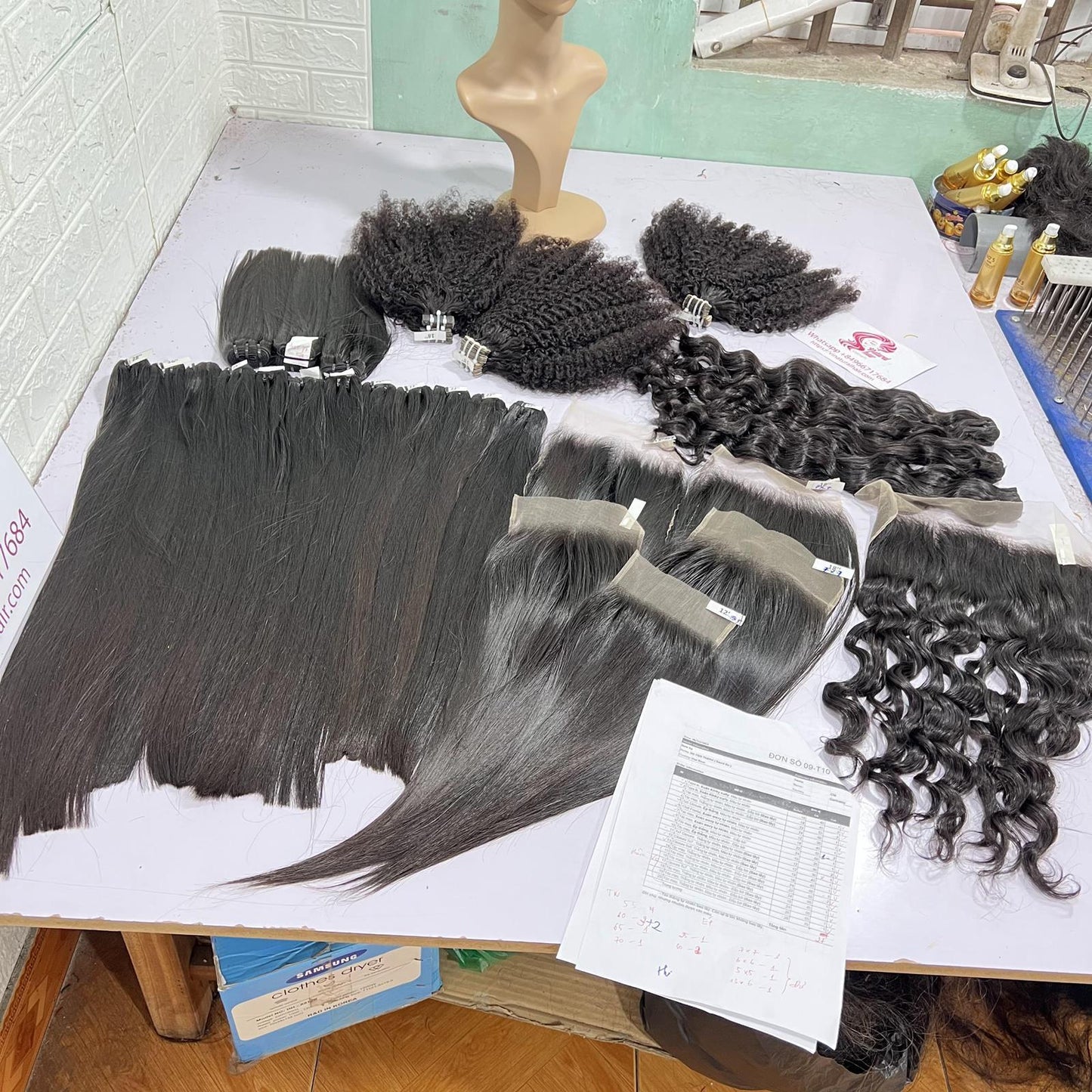 Set For Black Women 2 Strands Of Hair Ombre And 1 Lace Closed Bone Straight Double Pull 100% Virgin Vietnamese Human Harry Wig