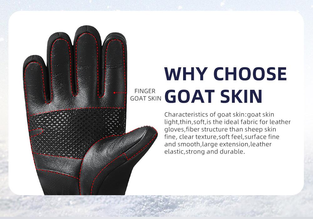 2023 New Goat Leather Outdoor Warm Gloves Electric Heating Gloves Usb Heating Gloves Rechargeable Men And Women