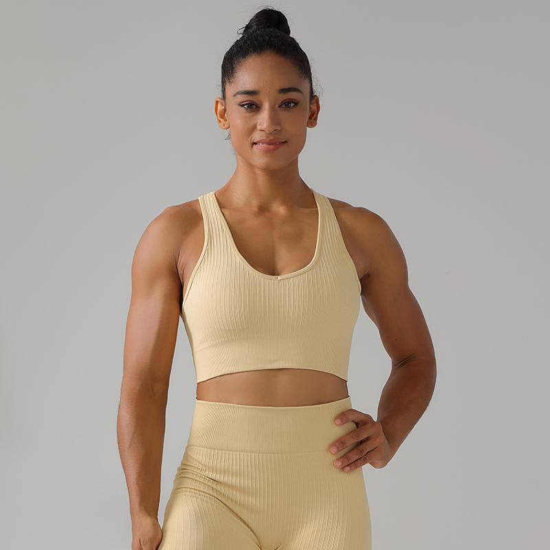 High Quality Rib Zipper 6-piece Set Active Wear Fitness Seamless Yoga Suit Sports Bra Leggings Women's Fitness Suit