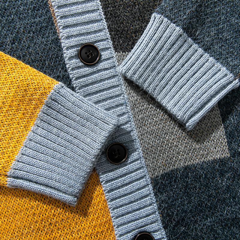 Custom Casual Super Slap Cardigan Knitted V-neck Men's Knitted Wool Sweater Overall Promotion Winter Knitted Men's Cardigan Sweater