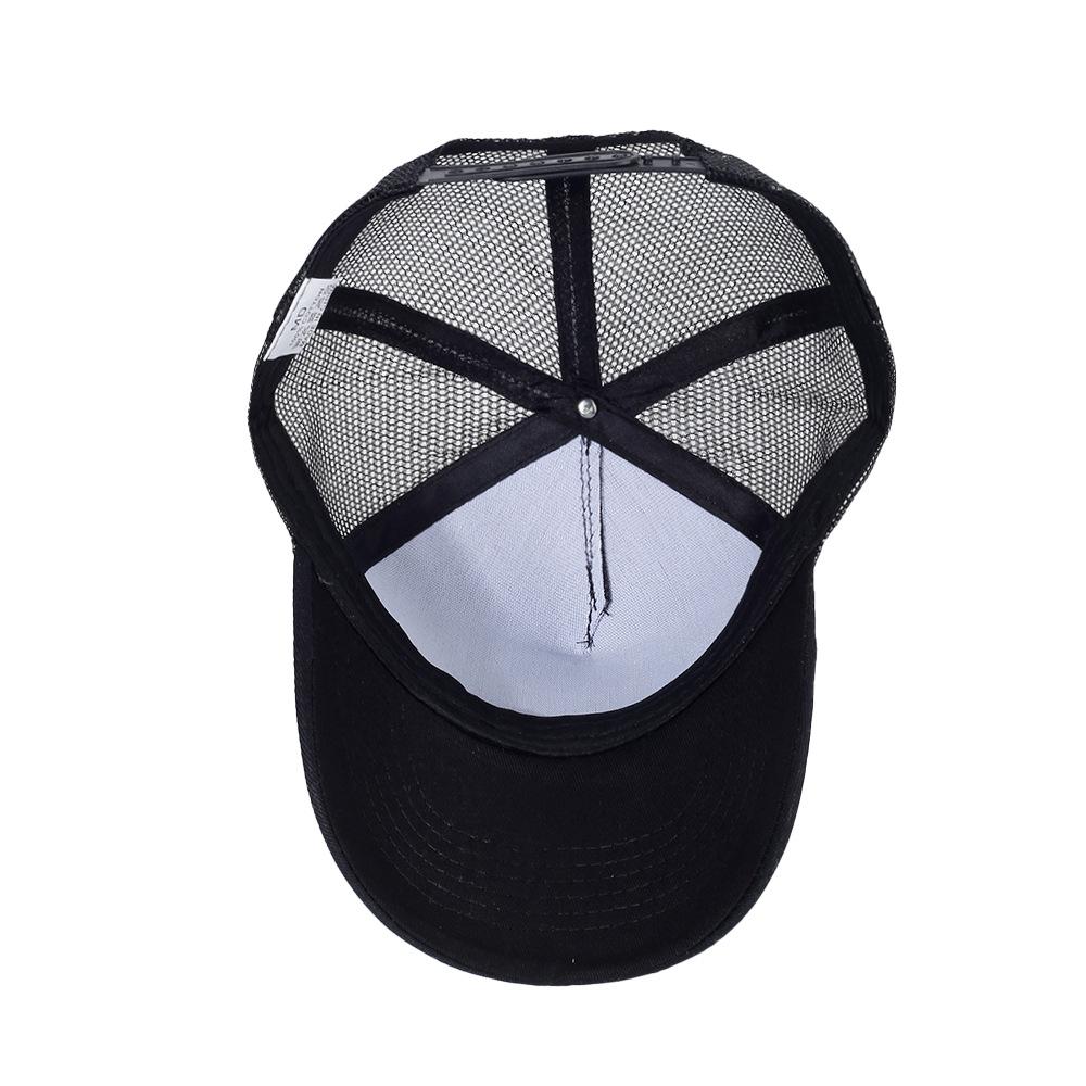 Ready To Ship High Quality Wholesale Custom Logo High Crown Snapshot Mesh Cap Curved Brim 5 Panel Cotton Canvas Trucker Cap