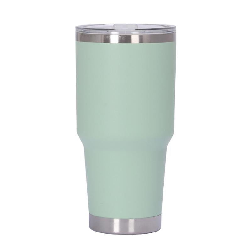 Custom Logo Powder Coated Metal Cup Double Wall Vacuum Insulated Stainless Steel 20 Oz 30 Oz Car Tumbler Cup Travel Coffee Mug