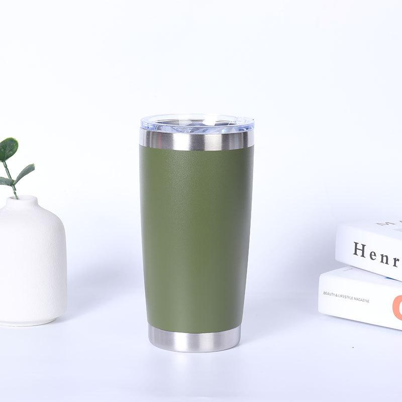 Wholesale Powder Coated Insulated Travel Coffee Cup Plain Tumbler Stainless Steel Double Wall Vacuum Cup 20 Oz Tumbler With Lid