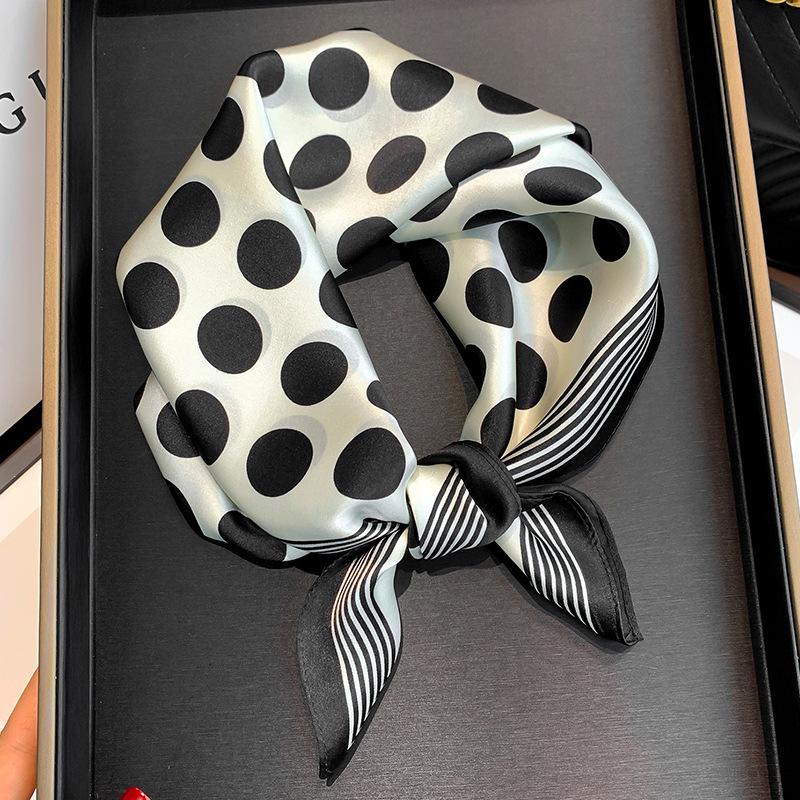 53cm Western-style Jungle Zebra Print 100 Silk Hair Band Female Designer Small Square Scarf Multi-use Thin Silk Scarf