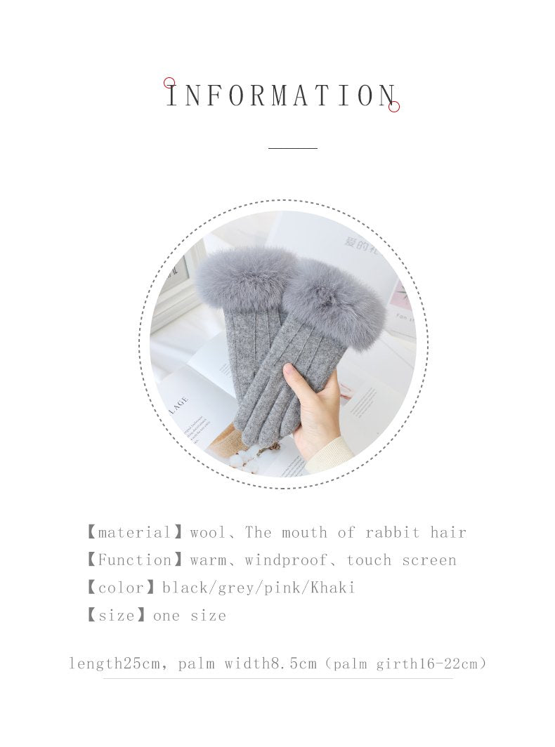 Sexy Girl Fancy Accessories Touch Screen Cashmere Wool Gloves Winter