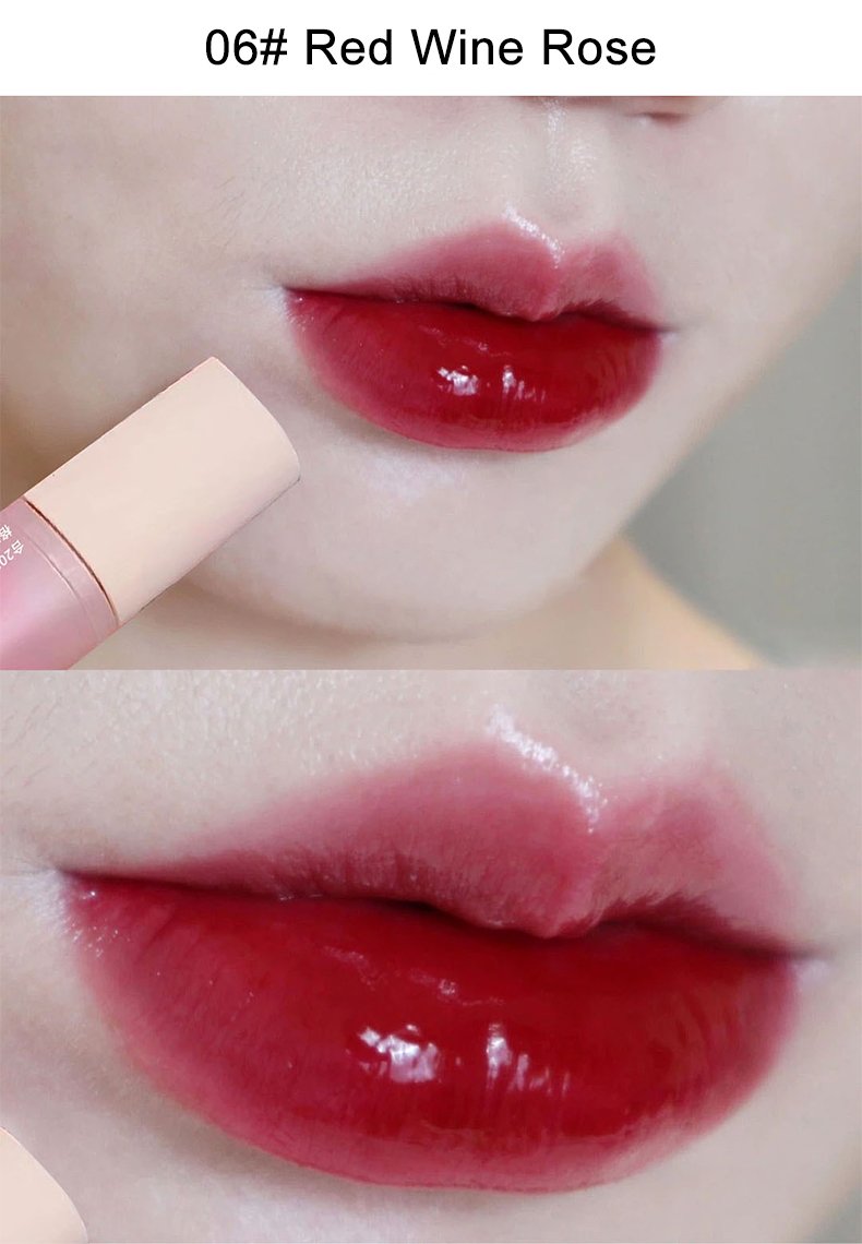 High Coloring Cute Lip Gloss 6-piece Set Heart-shaped Pink Lip Gloss Vivid Juicy Gloss Finishing Cappuvini Mirror Moisturizing Glaze Color