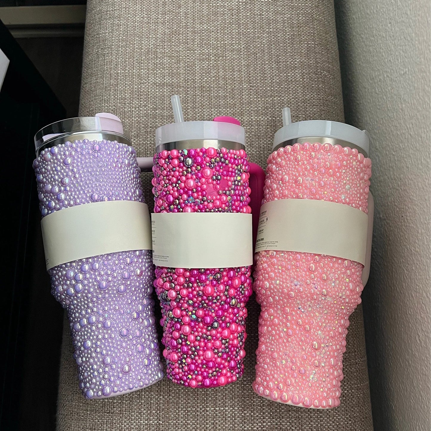 Factory Hot Sale Personal Custom Logo Handmade Pearl 40 Oz Rhinestone Valentine Wine Glass Color Lead-free Pearlescent Mug Mug