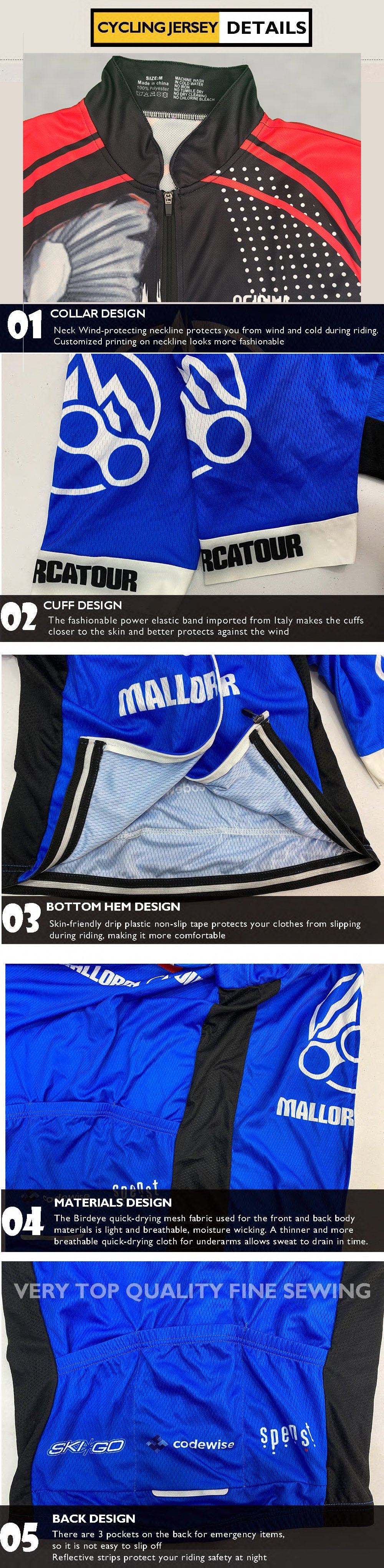 Quality Assurance Personalized Bicycle Shirt Cycling Shirt Men's Jersey Long Sleeve Clothing Suit Bicycle Shirt Cycling Jersey