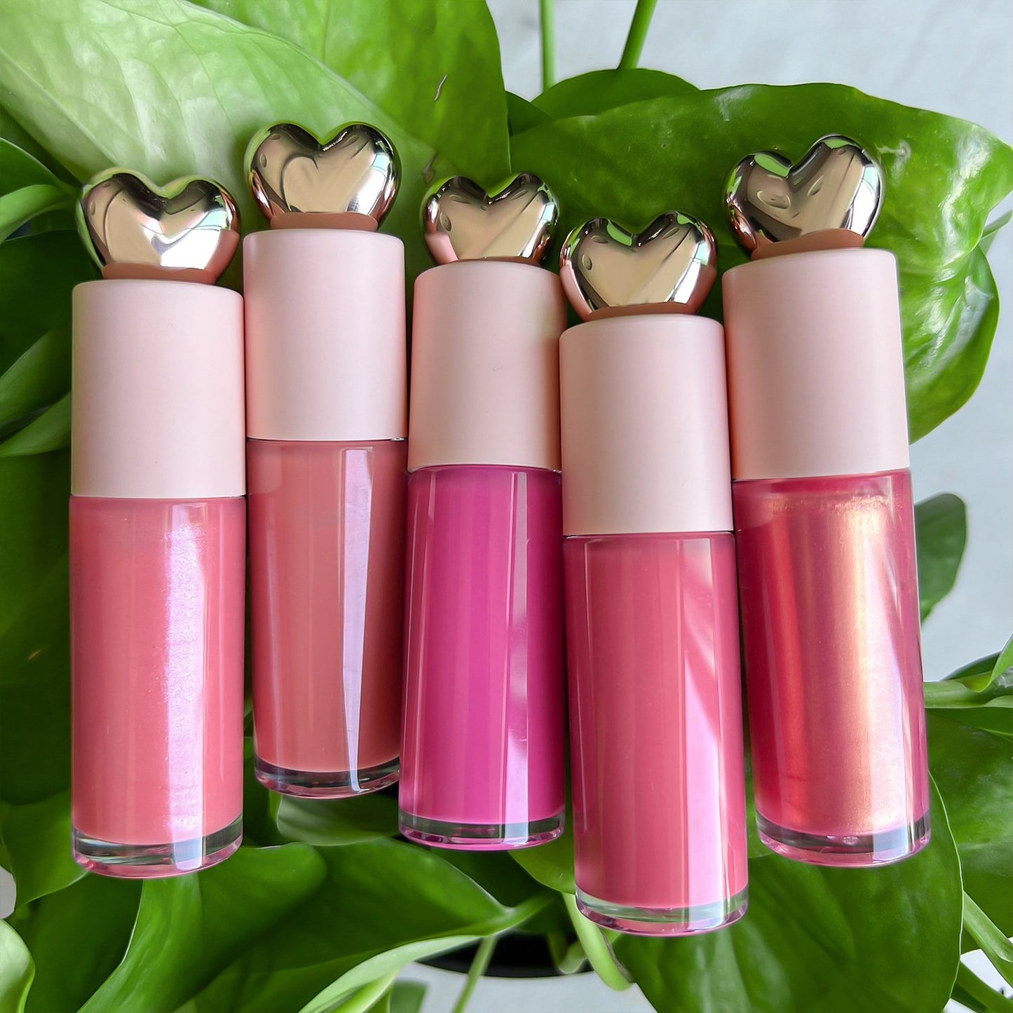 Vegetarian Waterproof Matte Liquid Lipstick Gloss Lip Gloss Custom Your Logo High Quality Heart Shape Lip Gloss Tube DIY Lip Gloss