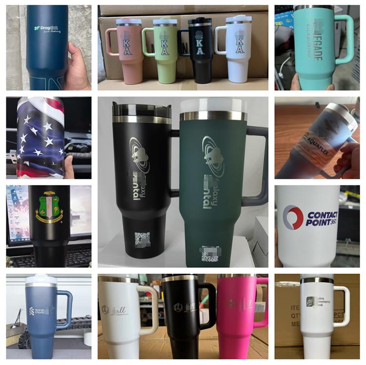 Ailingalaxy 40 Oz Travel Stainless Steel Vacuum Cup With Handle With Straw Personalized