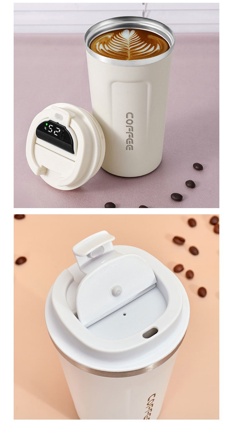 LED Cover Temperature 380 Ml 510 Ml Metal Double Wall Insulated Coffee Smart Mug Custom Cup With Personalized Logo
