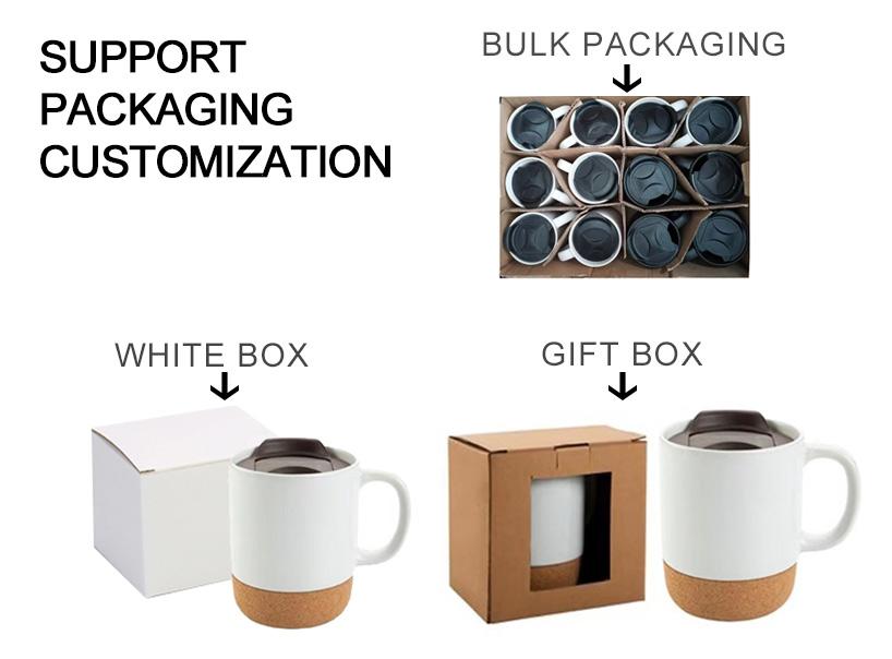 Customized Logo Creative 15 Oz 450 Ml Gift Office Home Indoor Milk Coffee Tea Cup Ceramic Cup With Cork Bottom Base And Sliding Cover