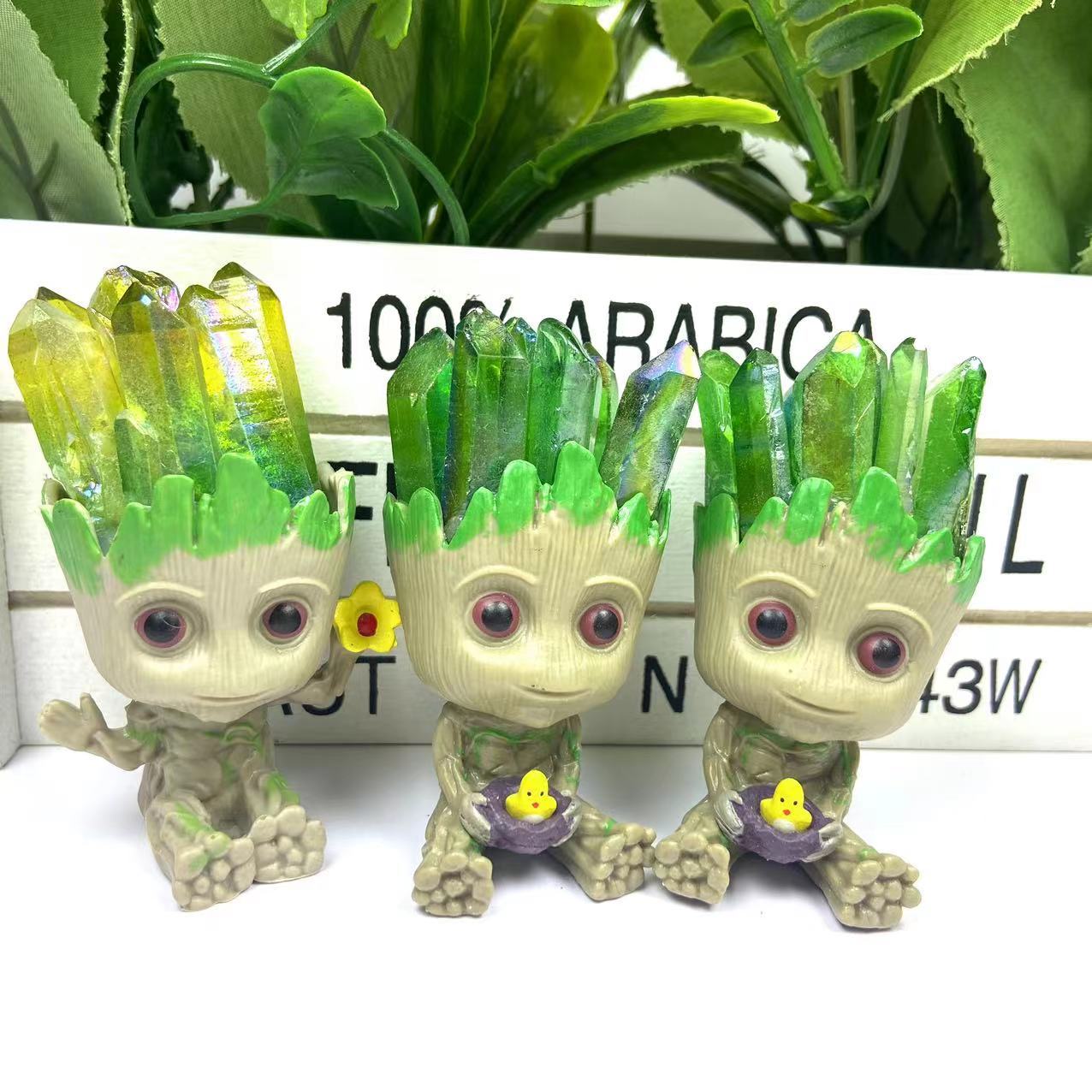 Hot Sale Natural Crystal Chip Crafts Groot Halo Crystal Crafts Home Decoration Gifts