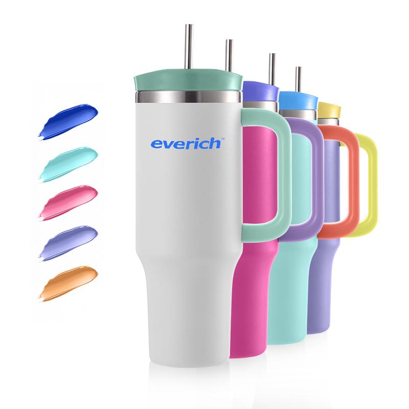 Portable Outdoor Custom Stainless Steel 40 Oz With Handle Straw Double Wall Coffee Mug Travel Insulated Beer Mug