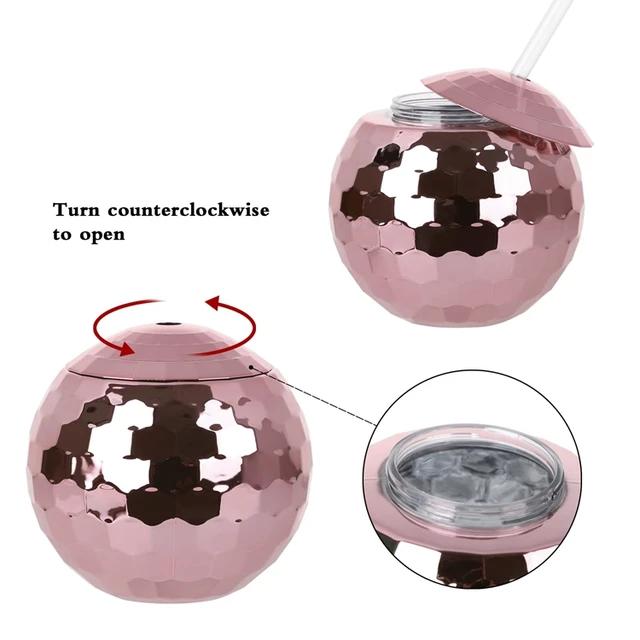 20 Oz Disco Ball Wine Glass With Lid Straw Disco Ball Cup Novelty Custom Party Drink Plastic Disco Ball Cup