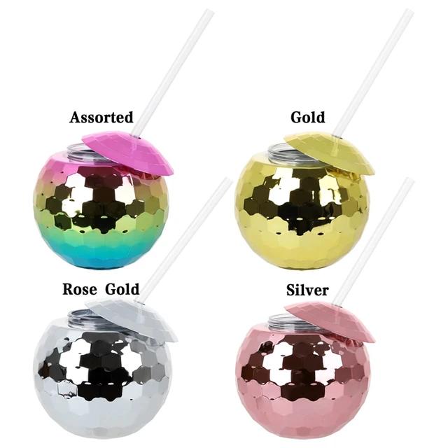 20 Oz Disco Ball Wine Glass With Lid Straw Disco Ball Cup Novelty Custom Party Drink Plastic Disco Ball Cup