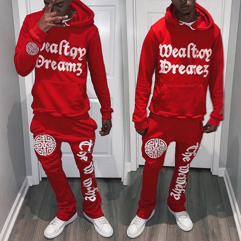 Custom Heavyweight 100% Cotton Sportswear Suit Street Suit French Terry Jogger Sportswear High Quality Men Sportswear