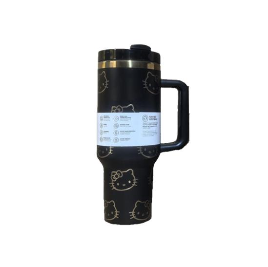 40 Oz KT Cat Print Tumbler Cartoon Water Cup Straw 304 Stainless Steel Double Wall Vacuum Insulated Logo Coffee Travel