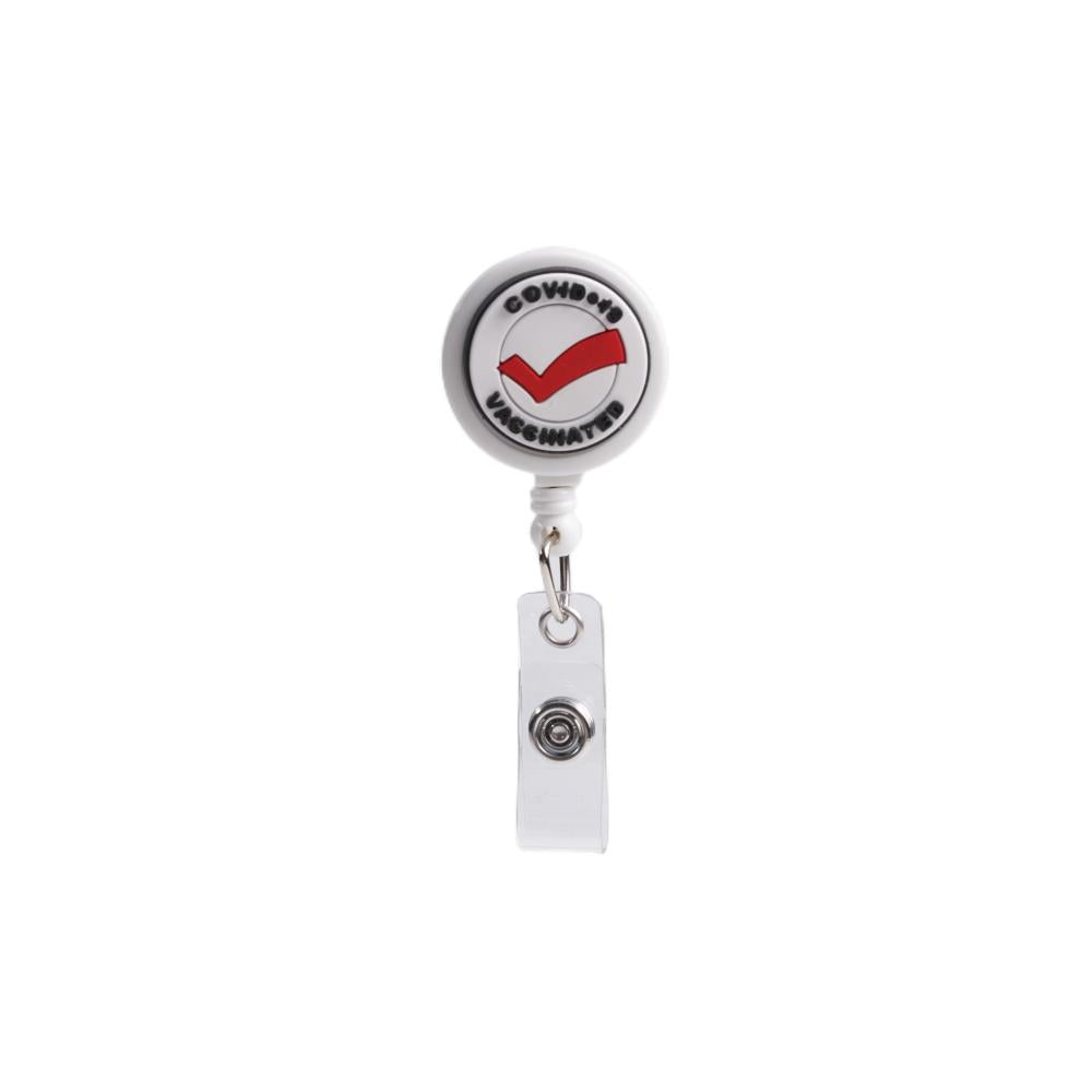 Bestom MOQ 100 32mm Silicone Nurse Accessories Gift ID Card Badge Retractable Reel, Heart-shaped Stethoscope Badge Holder