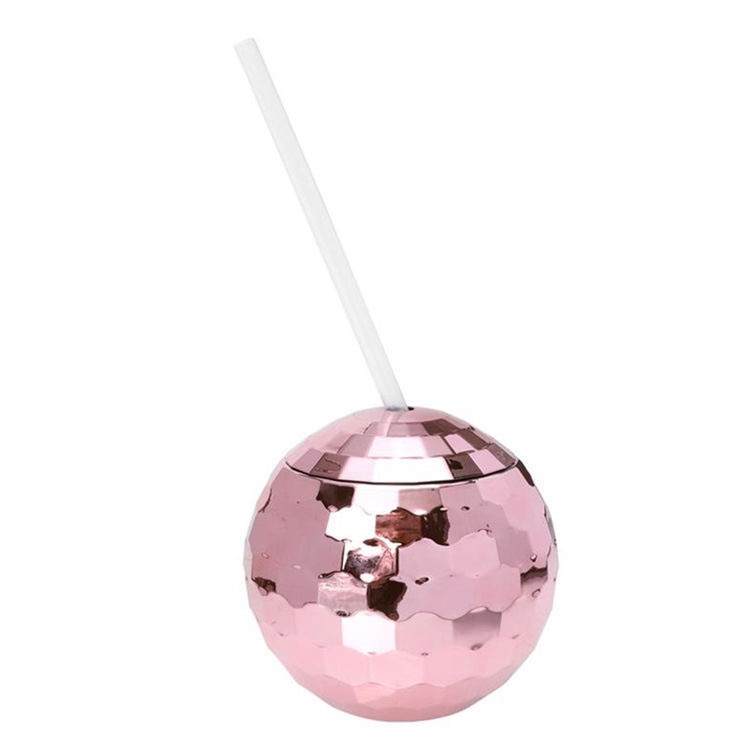 20 Oz Disco Ball Wine Glass With Lid Straw Disco Ball Cup Novelty Custom Party Drink Plastic Disco Ball Cup