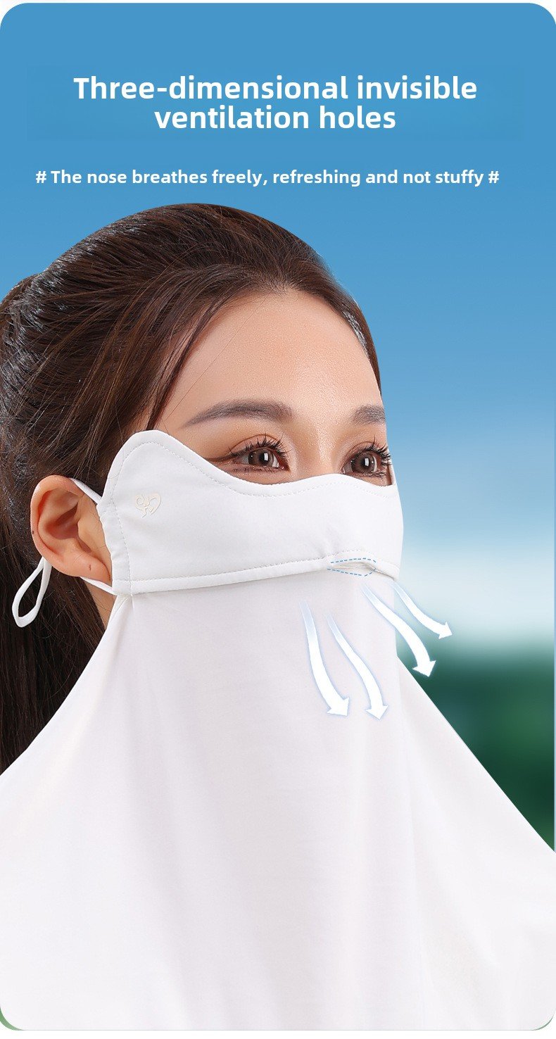 Full Face Sunscreen Veil Cool Breathable Neck Protector For Men And Women Spring And Autumn Driving UV Protection Sunshade
