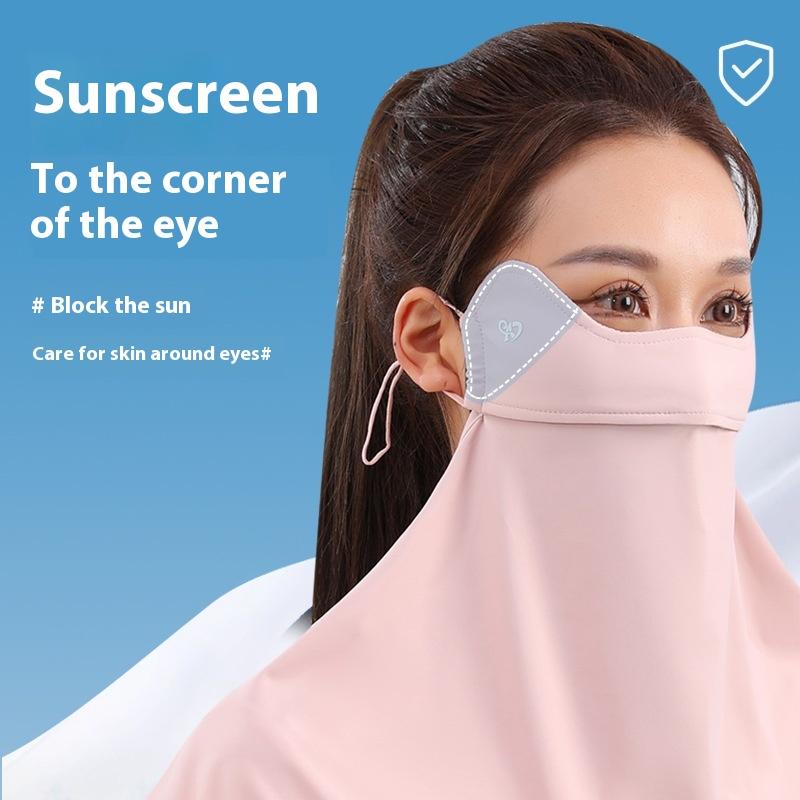 Full Face Sunscreen Veil Cool Breathable Neck Protector For Men And Women Spring And Autumn Driving UV Protection Sunshade