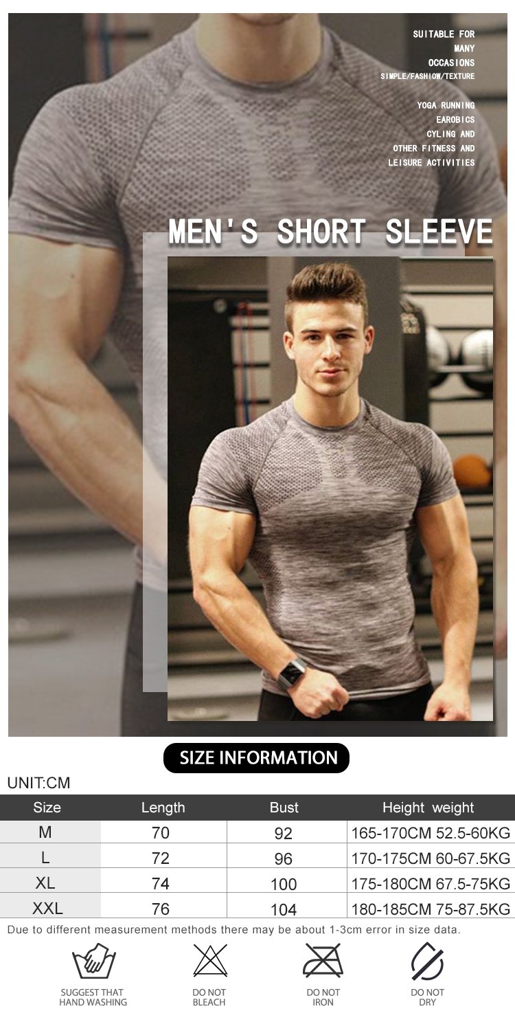 Wholesale Crew Neck Breathable Sports T-shirt Quick Dry Custom T-shirt Gym Men's T-shirt