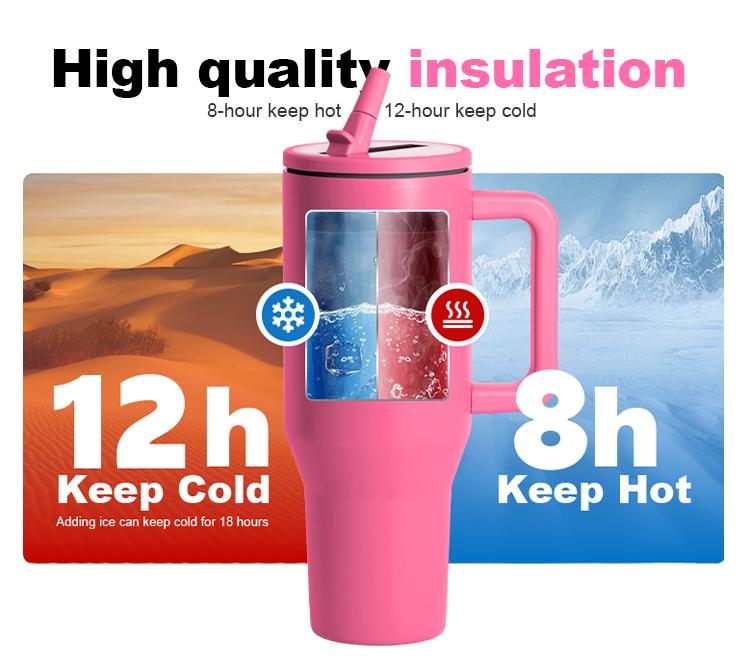 Tazas De Cafe Termo Tumbler Pipette Cup 40 Oz Vacuum Coffee Tumbler Stainless Steel Coffee Travel Mug 40 Oz Tumbler With Handle