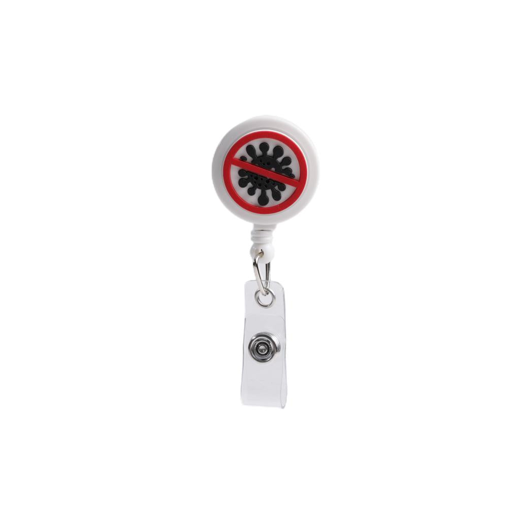 Bestom MOQ 100 32mm Silicone Nurse Accessories Gift ID Card Badge Retractable Reel, Heart-shaped Stethoscope Badge Holder