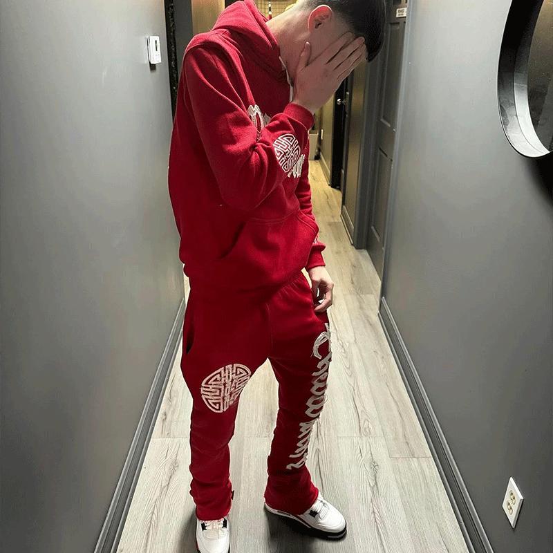 Custom Heavyweight 100% Cotton Sportswear Suit Street Suit French Terry Jogger Sportswear High Quality Men Sportswear