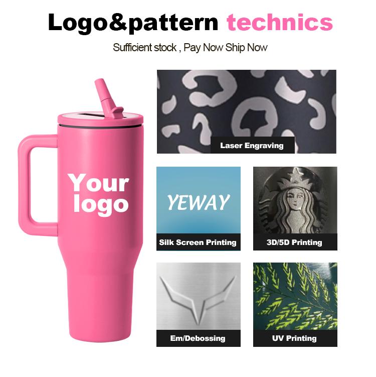 Tazas De Cafe Termo Tumbler Pipette Cup 40 Oz Vacuum Coffee Tumbler Stainless Steel Coffee Travel Mug 40 Oz Tumbler With Handle